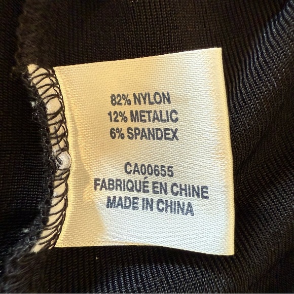 Reitmans Tank Top Black Gold Metallic Sparkle Sleeveless Draped Neckline Women's - Picture 10 of 10